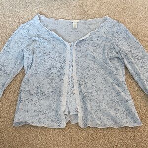 Floral Lace Blue Women's Top